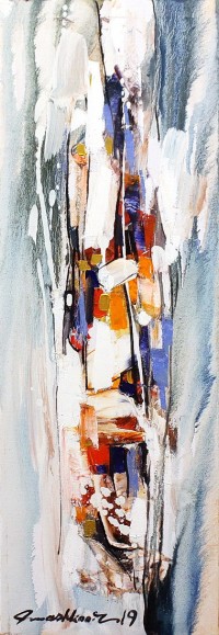 Mashkoor Raza, 12 x 36 Inch, Oil on Canvas, Abstract Painting, AC-MR-226